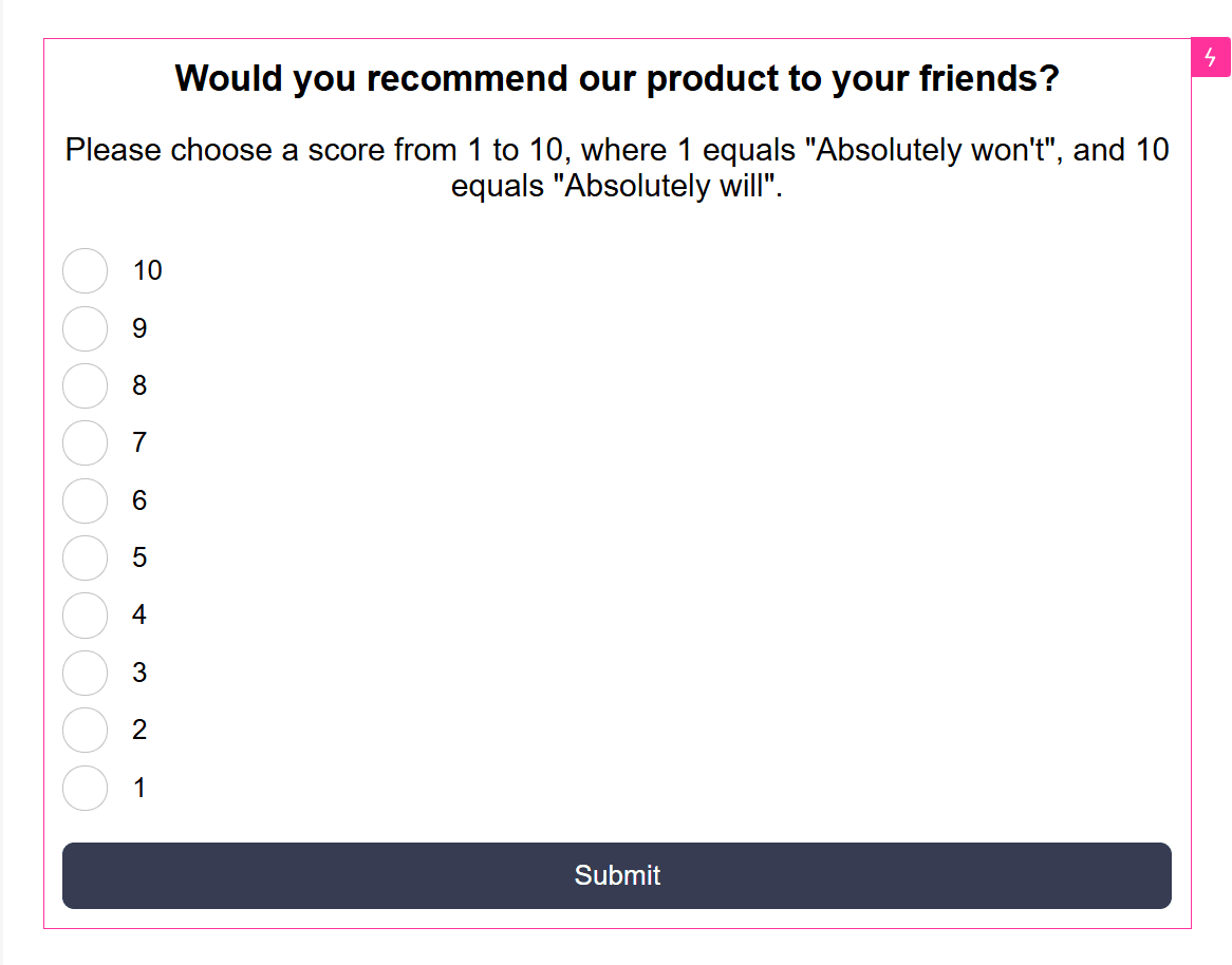 Ready-made NPS-survey