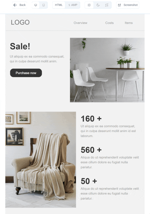 Mobile version preview in Pixcraft