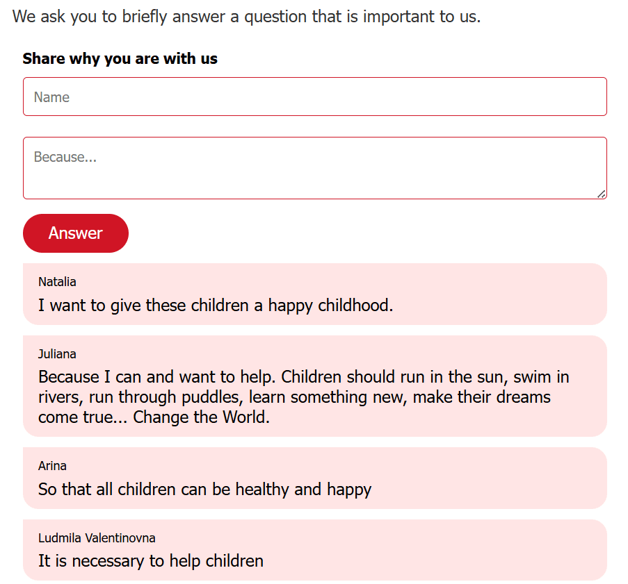 Comment feed in an email