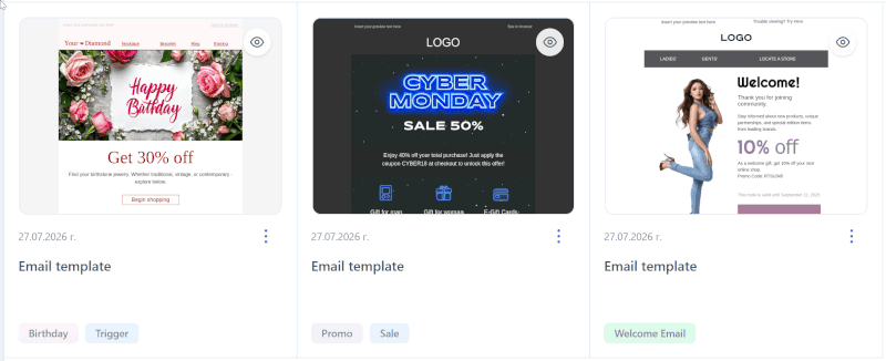 Email preview in the list