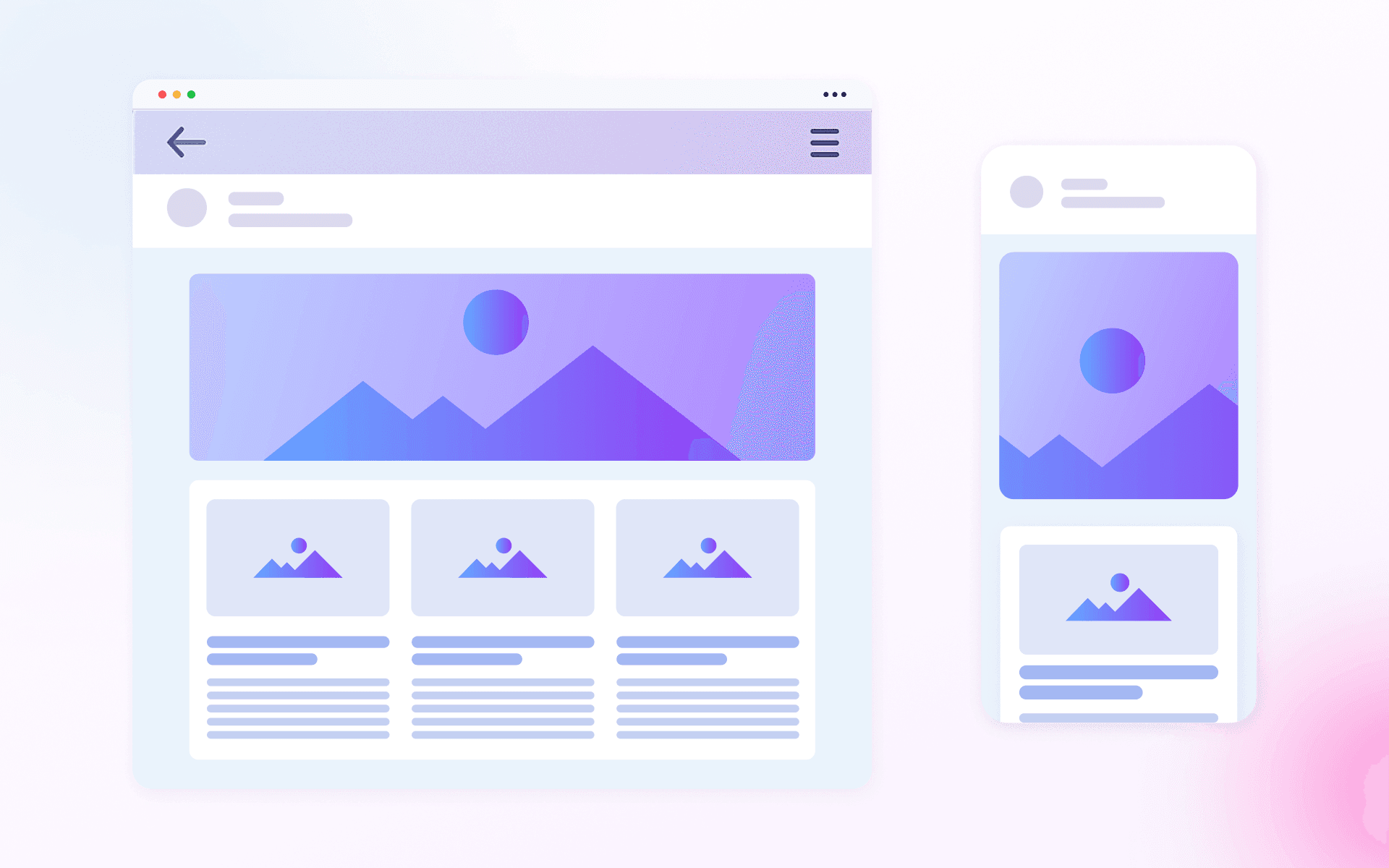 Banners in desktop and mobile versions of an email