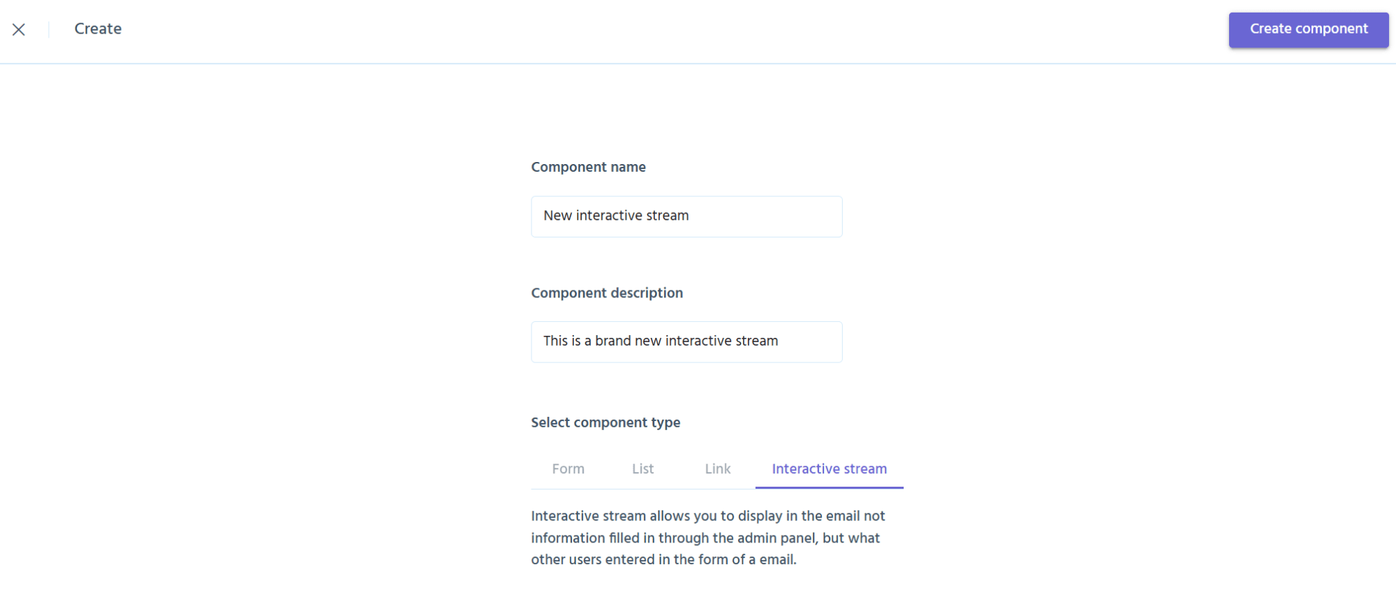 Creating an Interactive stream