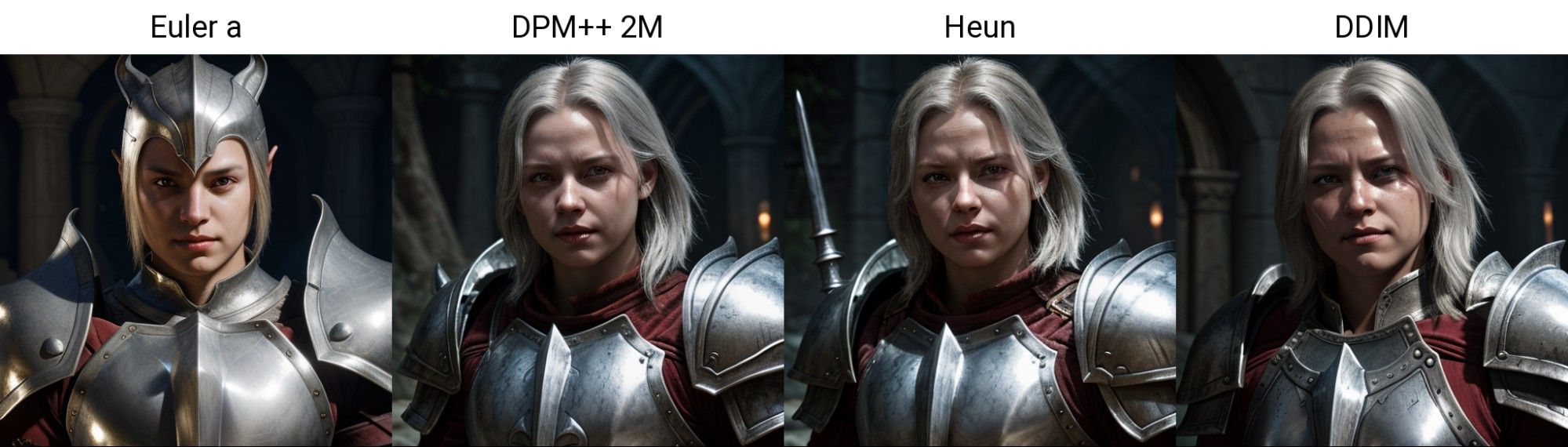Example of images created using different samplers