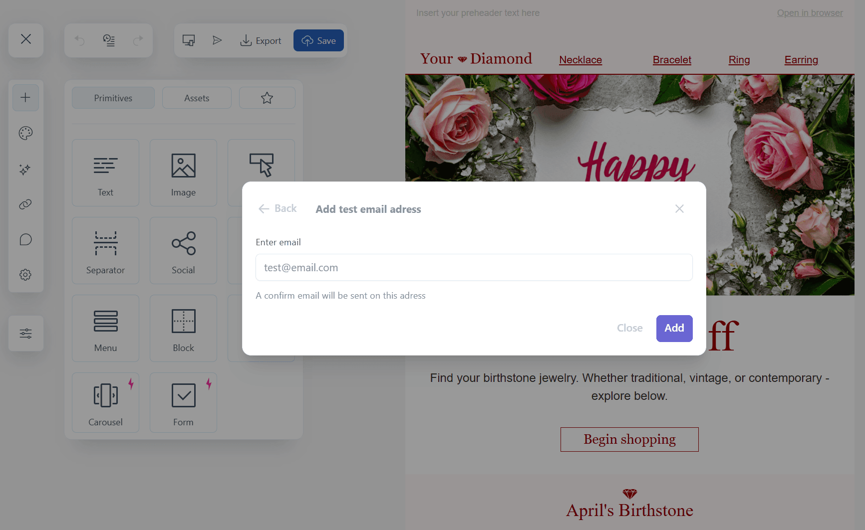Testing the emails
