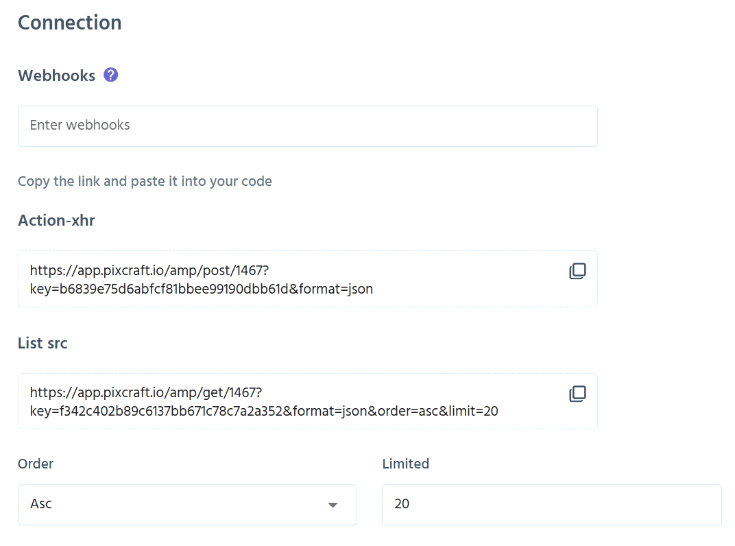 Setting up connections