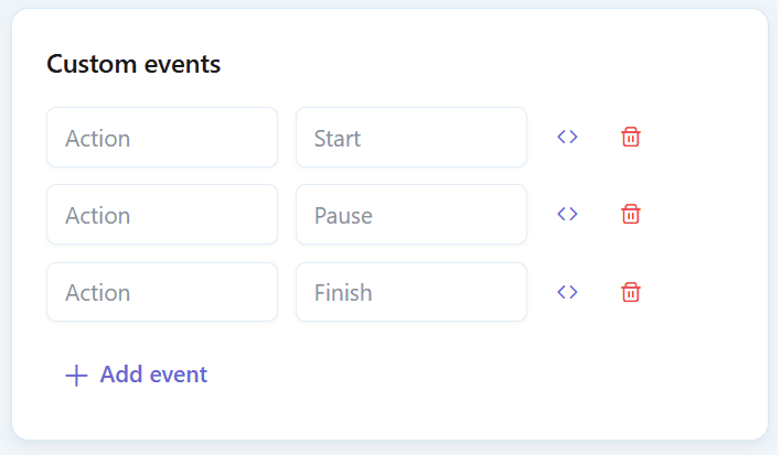 Custom events