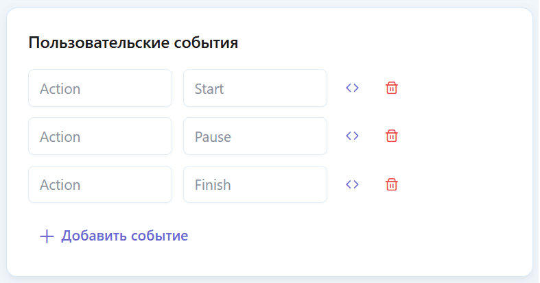 Пользовательские события