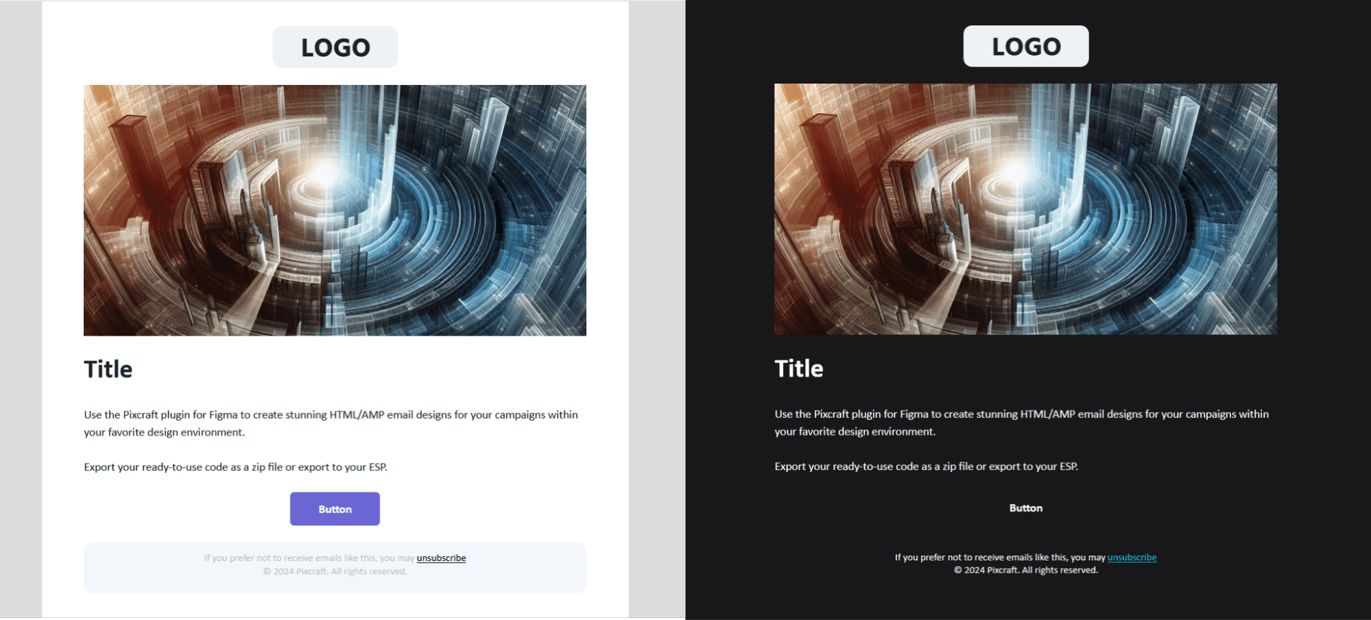 Barely noticeable button in an email