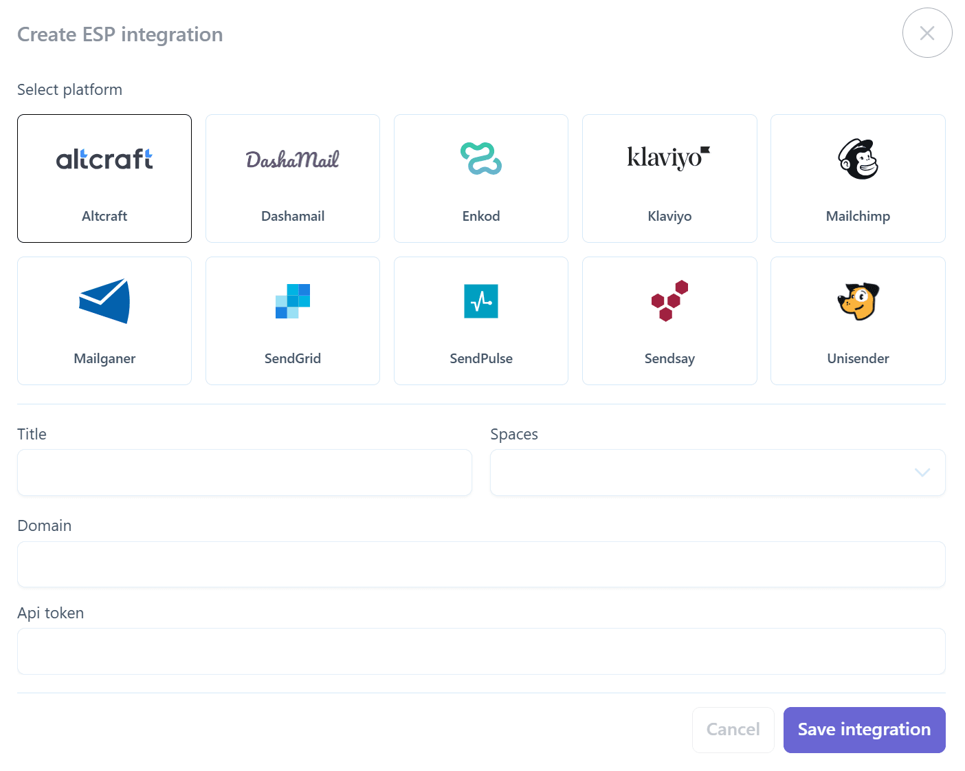 ESP integrations