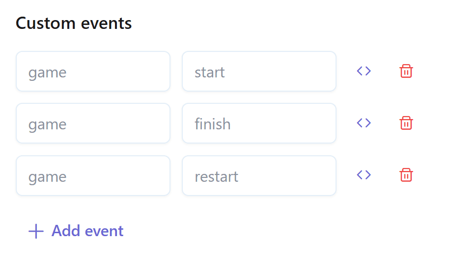 Custom events