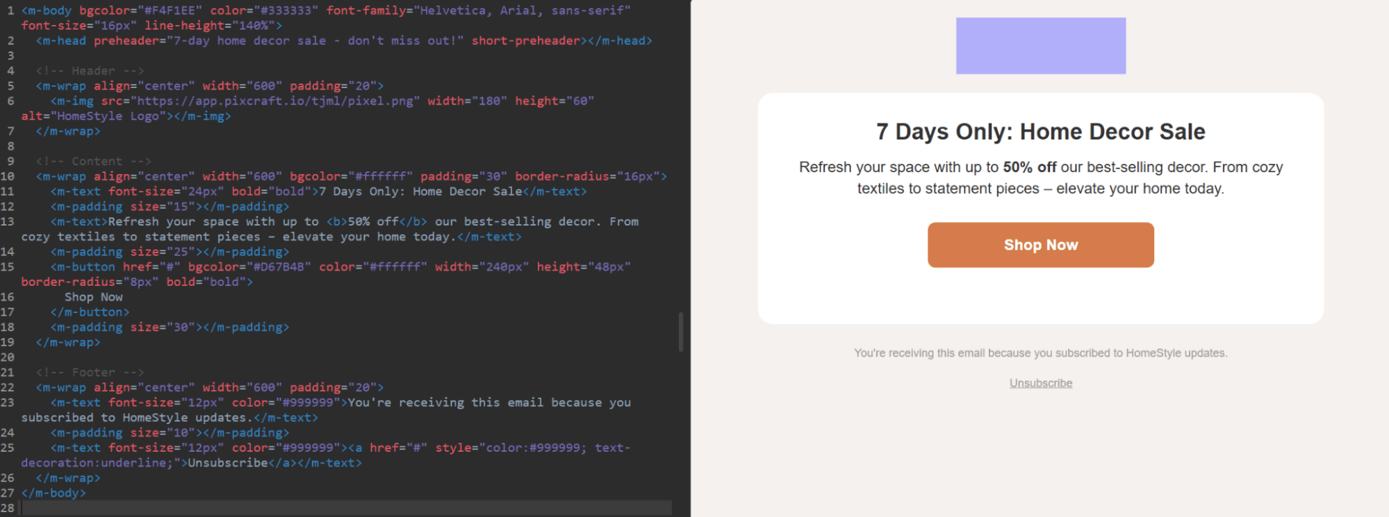 Email created in Playground