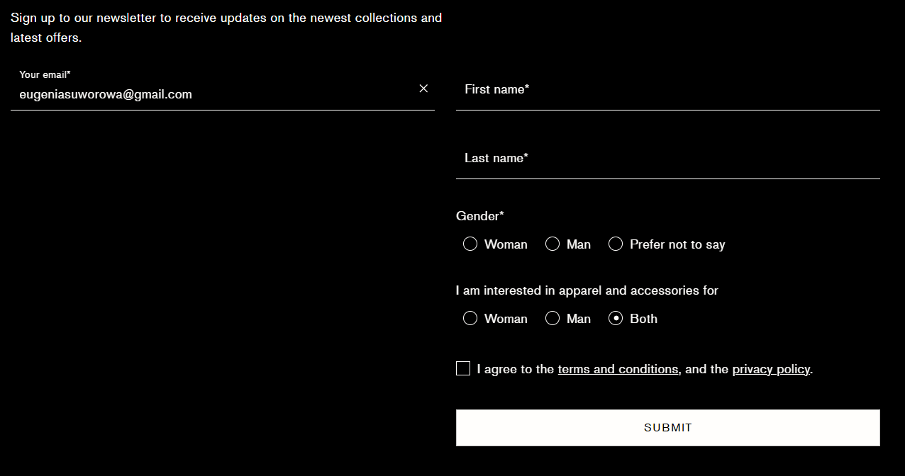Consent checkbox