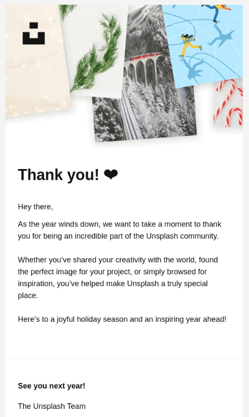 Thank you message