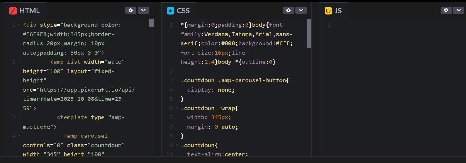 Pixcraft AMP timer code